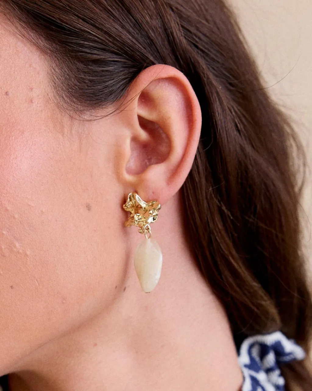 Polin et moi Boucle d’oreille en pierre he d’Amiens