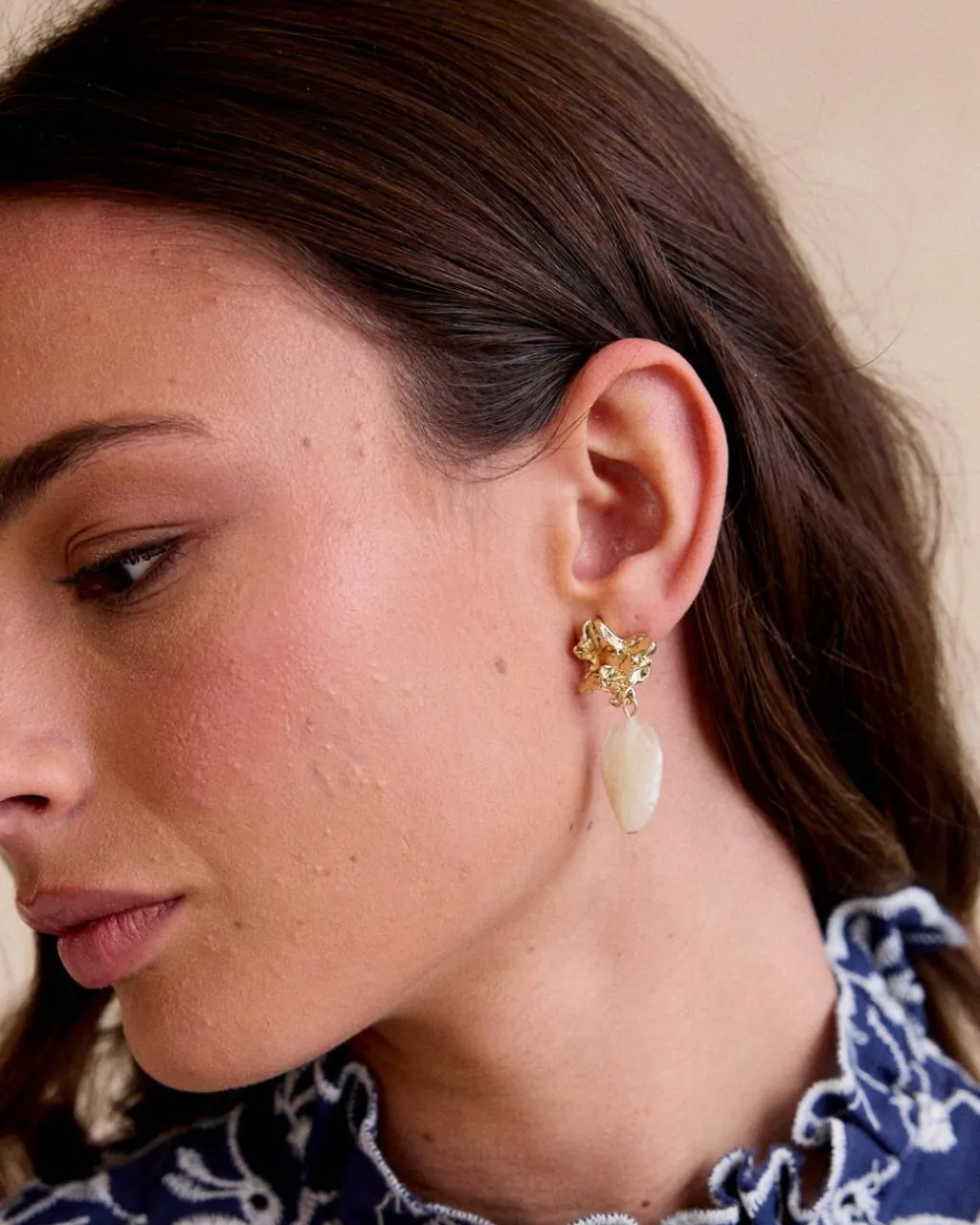 Polin et moi Boucle d’oreille en pierre he d’Amiens