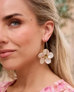 Polin et moi Boucles d’eilles créoles avec fleur