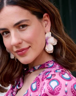 Polin et moi Boucles d’oreilles en pierre d’hibiscus