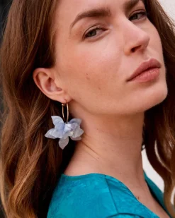 Polin et moi Boucles d’oreilles fleur bleue