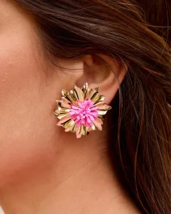 Polin et moi Boucles d’eilles fleur rose