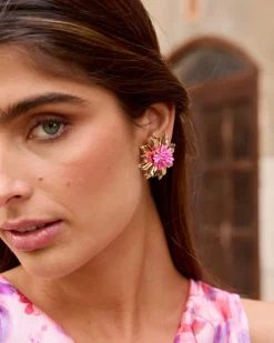 Polin et moi Boucles d’eilles fleur rose