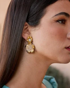 Polin et moi Boucles d’oreilles fleur Saphira