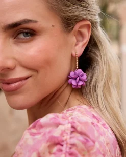 Polin et moi Boucles d’oreilles pendentifs fleur