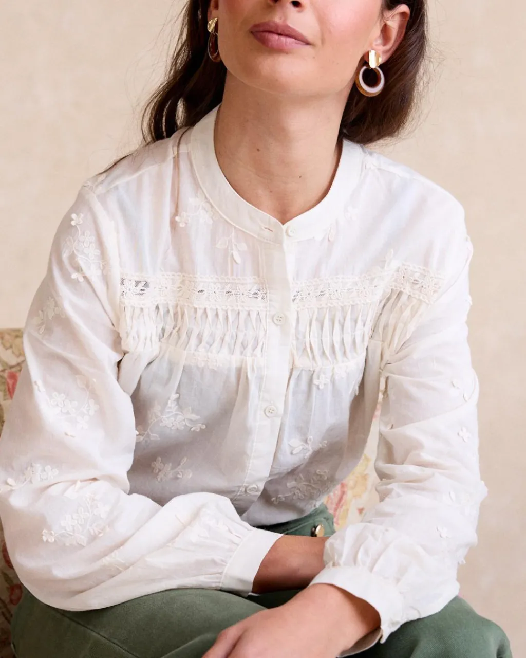 Polin et moi Chemise brodée Lidia