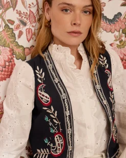 Polin et moi Gilet brodé Abelina