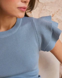 Polin et moi Haut à volants à manches Hailey