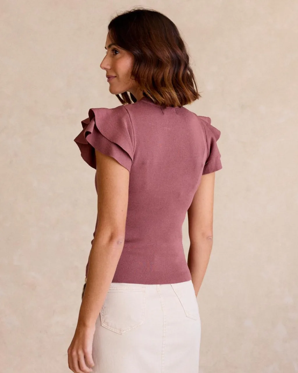 Polin et moi Haut à volants en maille