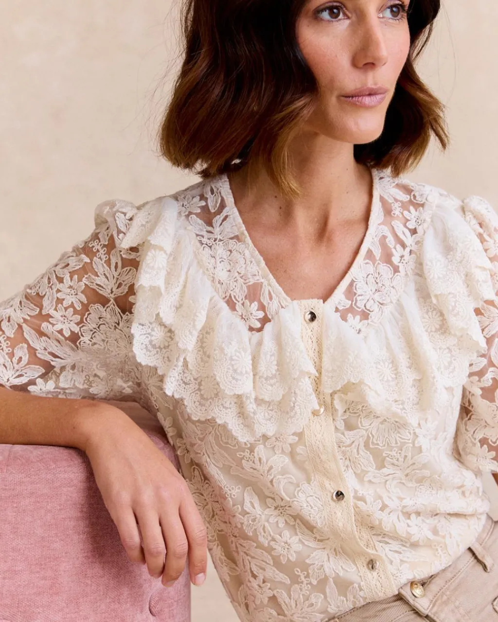 Polin et moi Haut brodé Griselda