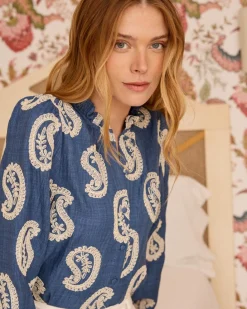 Polin et moi Helia Paisley Chemise brodée