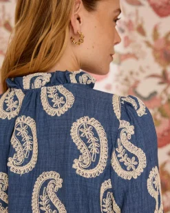 Polin et moi Helia Paisley Chemise brodée
