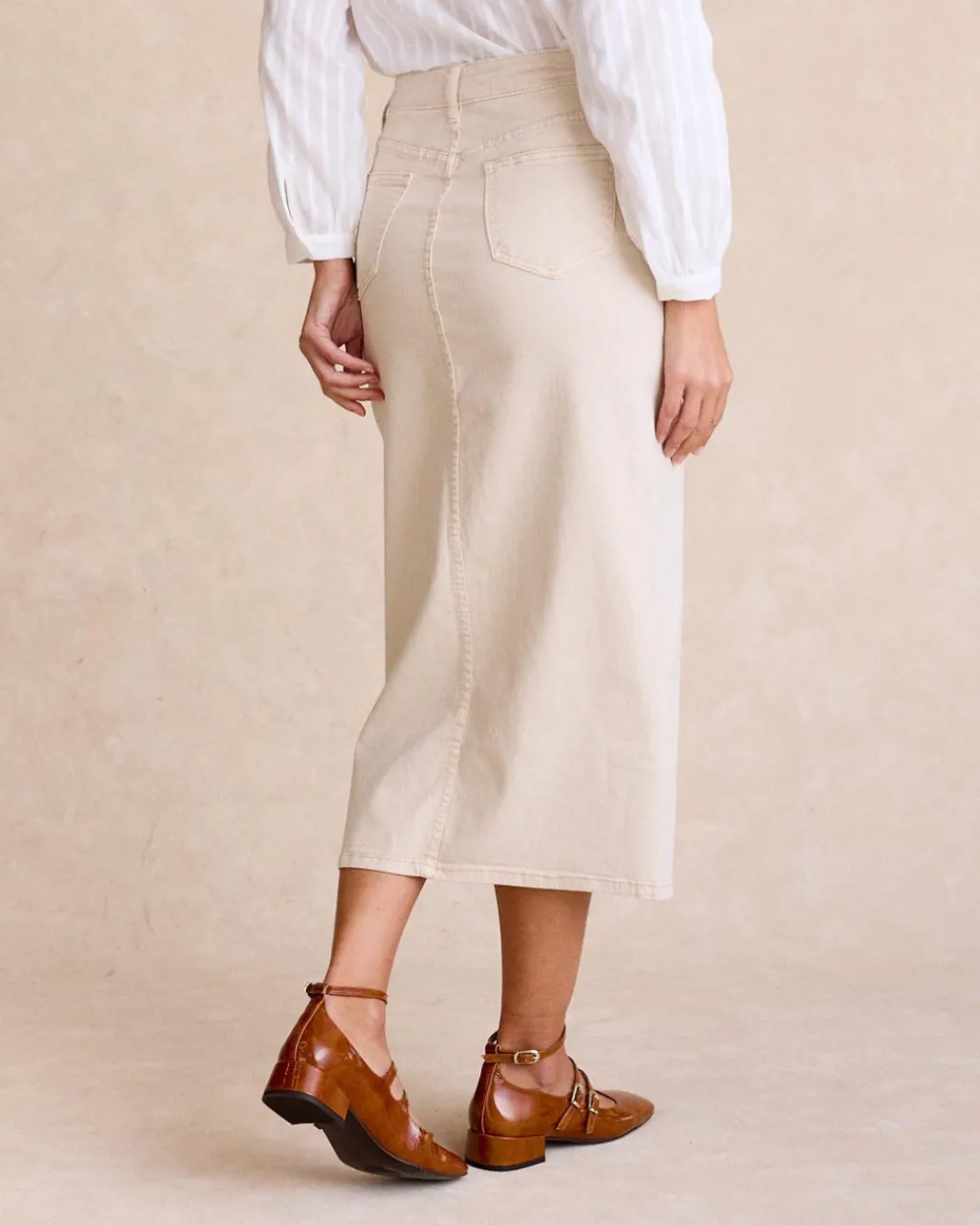 Polin et moi Jupe en jean avec boutons latéraux