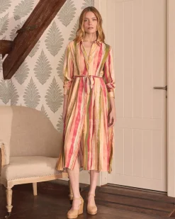 Polin et moi Robe midi rayée Naelia