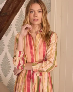 Polin et moi Robe midi rayée Naelia