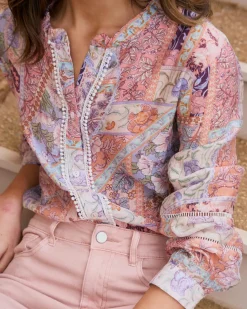 Polin et moi Tamaris imprimer Patchwork Blouse