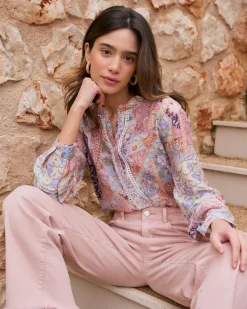 Polin et moi Tamaris imprimer Patchwork Blouse