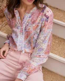 Polin et moi Tamaris imprimer Patchwork Blouse