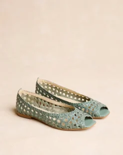Polin et moi Tressé Aqua Ballerines