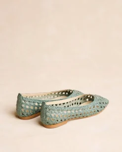 Polin et moi Tressé Aqua Ballerines