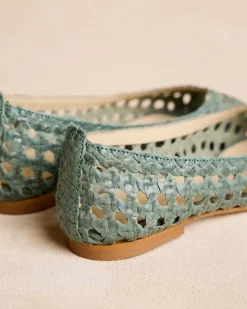 Polin et moi Tressé Aqua Ballerines