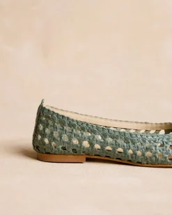 Polin et moi Tressé Aqua Ballerines
