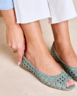 Polin et moi Tressé Aqua Ballerines